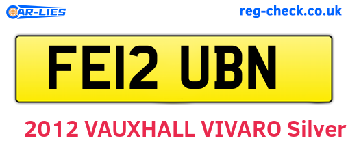 FE12UBN are the vehicle registration plates.