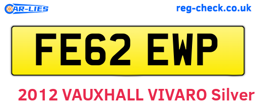 FE62EWP are the vehicle registration plates.