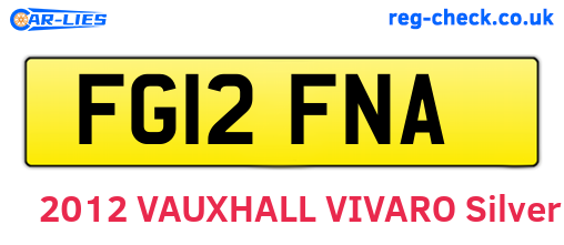 FG12FNA are the vehicle registration plates.