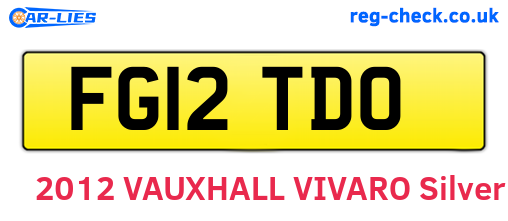 FG12TDO are the vehicle registration plates.