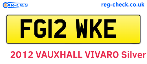 FG12WKE are the vehicle registration plates.