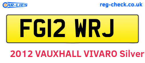 FG12WRJ are the vehicle registration plates.
