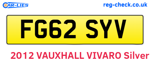 FG62SYV are the vehicle registration plates.