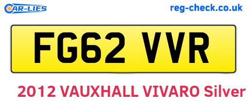 FG62VVR are the vehicle registration plates.