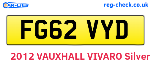 FG62VYD are the vehicle registration plates.