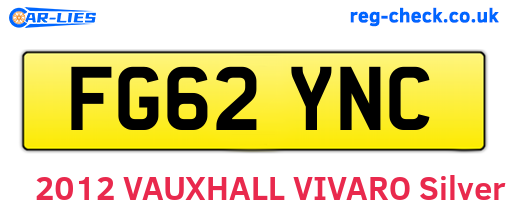 FG62YNC are the vehicle registration plates.