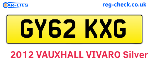 GY62KXG are the vehicle registration plates.