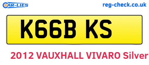 K66BKS are the vehicle registration plates.