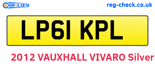 LP61KPL are the vehicle registration plates.