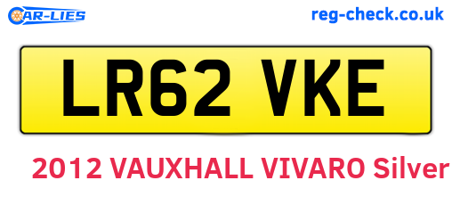 LR62VKE are the vehicle registration plates.