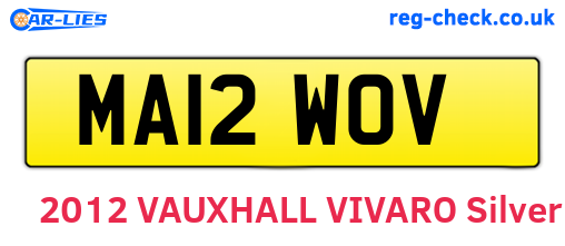 MA12WOV are the vehicle registration plates.