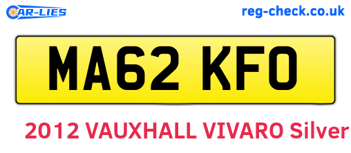 MA62KFO are the vehicle registration plates.