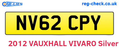 NV62CPY are the vehicle registration plates.