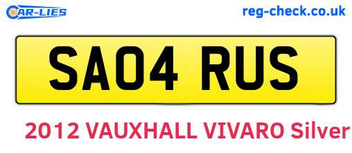 SA04RUS are the vehicle registration plates.