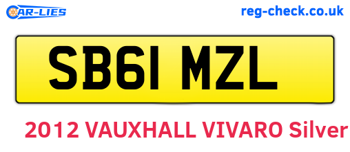 SB61MZL are the vehicle registration plates.