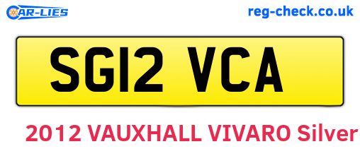 SG12VCA are the vehicle registration plates.