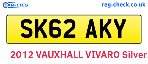 SK62AKY are the vehicle registration plates.