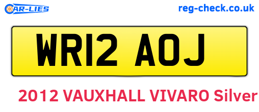 WR12AOJ are the vehicle registration plates.