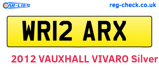 WR12ARX are the vehicle registration plates.