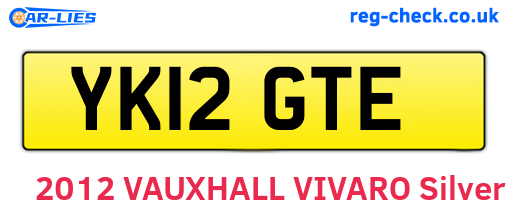 YK12GTE are the vehicle registration plates.