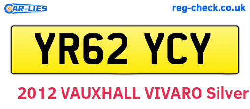 YR62YCY are the vehicle registration plates.