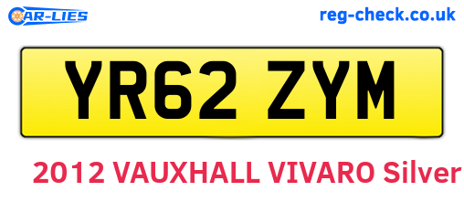 YR62ZYM are the vehicle registration plates.