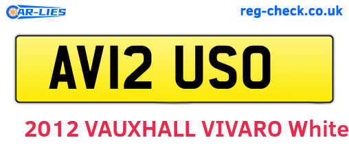 AV12USO are the vehicle registration plates.