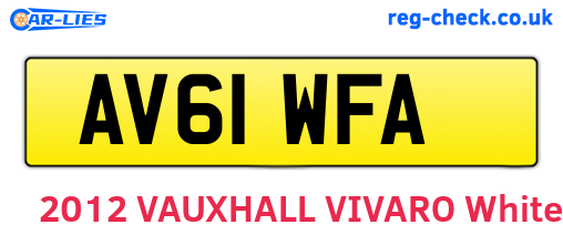 AV61WFA are the vehicle registration plates.