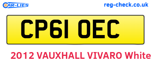 CP61OEC are the vehicle registration plates.