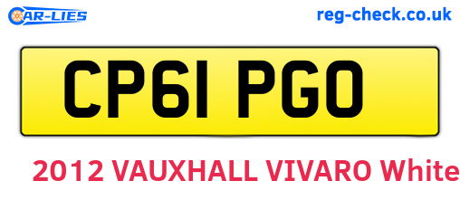 CP61PGO are the vehicle registration plates.