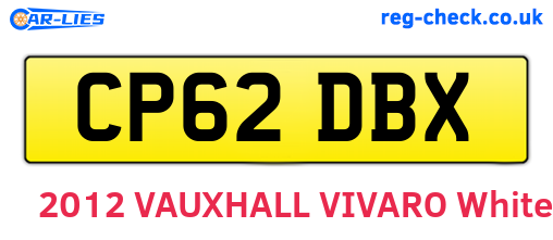 CP62DBX are the vehicle registration plates.