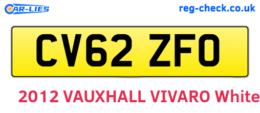 CV62ZFO are the vehicle registration plates.
