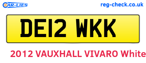 DE12WKK are the vehicle registration plates.