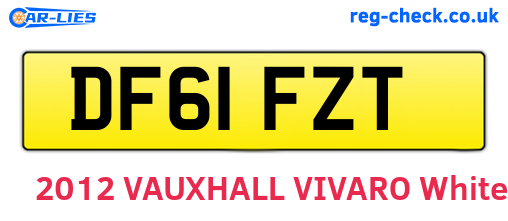DF61FZT are the vehicle registration plates.