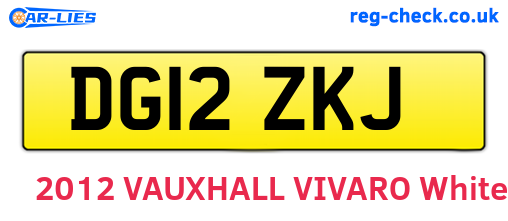 DG12ZKJ are the vehicle registration plates.