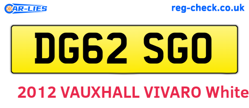 DG62SGO are the vehicle registration plates.