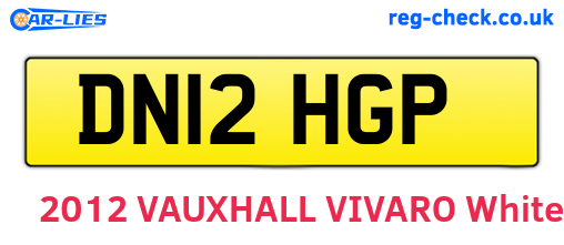 DN12HGP are the vehicle registration plates.