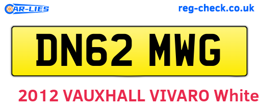 DN62MWG are the vehicle registration plates.
