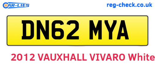 DN62MYA are the vehicle registration plates.