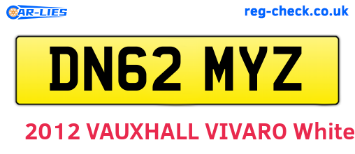 DN62MYZ are the vehicle registration plates.