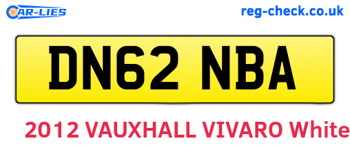 DN62NBA are the vehicle registration plates.