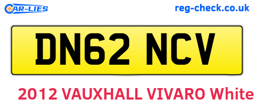 DN62NCV are the vehicle registration plates.