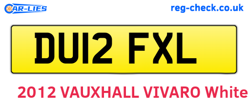 DU12FXL are the vehicle registration plates.
