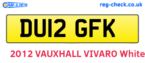 DU12GFK are the vehicle registration plates.