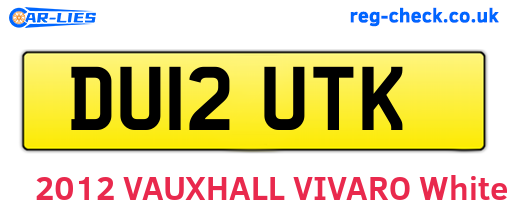 DU12UTK are the vehicle registration plates.