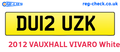 DU12UZK are the vehicle registration plates.