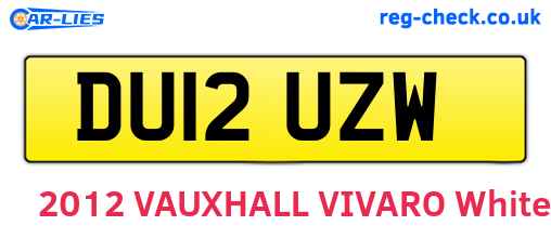 DU12UZW are the vehicle registration plates.