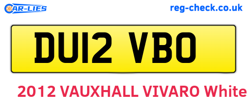 DU12VBO are the vehicle registration plates.