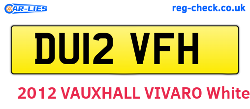 DU12VFH are the vehicle registration plates.