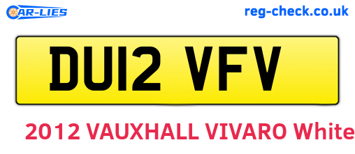 DU12VFV are the vehicle registration plates.